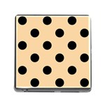 Polka Dots - Black on Sunset Orange Memory Card Reader (Square)