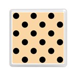 Polka Dots - Black on Sunset Orange Memory Card Reader with Storage (Square)