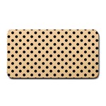 Polka Dots - Black on Sunset Orange Medium Bar Mat