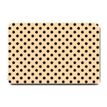 Polka Dots - Black on Sunset Orange Small Doormat