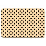 Polka Dots - Black on Sunset Orange Large Doormat
