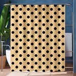 Polka Dots - Black on Sunset Orange Shower Curtain 60  x 72  (Medium)