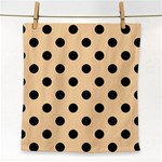 Polka Dots - Black on Sunset Orange Face Towel