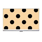Polka Dots - Black on Sunset Orange Business Card Holder
