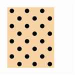 Polka Dots - Black on Sunset Orange Small Garden Flag (Two Sides)