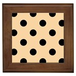 Polka Dots - Black on Sunset Orange Framed Tile