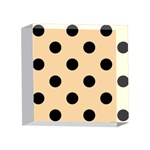 Polka Dots - Black on Sunset Orange 4 x 4  Acrylic Photo Block