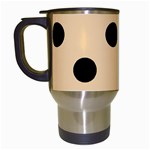 Polka Dots - Black on Sunset Orange Travel Mug (Black)