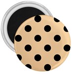 Polka Dots - Black on Sunset Orange 3  Magnet