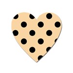 Polka Dots - Black on Sunset Orange Magnet (Heart)