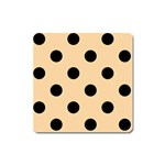 Polka Dots - Black on Sunset Orange Magnet (Square)