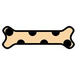 Polka Dots - Black on Sunset Orange Magnet (Dog Bone)