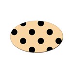Polka Dots - Black on Sunset Orange Sticker (Oval)