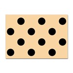 Polka Dots - Black on Sunset Orange Sticker A4 (100 pack)