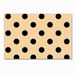 Polka Dots - Black on Sunset Orange Postcard 4 x 6  (Pkg of 10)