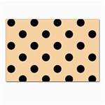 Polka Dots - Black on Sunset Orange Postcards 5  x 7  (Pkg of 10)