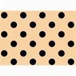 Polka Dots - Black on Sunset Orange 5  x 7  Photo Cards