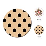 Polka Dots - Black on Sunset Orange Playing Cards (Round)