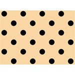 Polka Dots - Black on Sunset Orange Birthday Cake 3D Greeting Card (7x5)