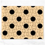 Polka Dots - Black on Sunset Orange Jigsaw Puzzle (Rectangular)