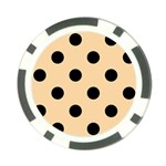 Polka Dots - Black on Sunset Orange Poker Chip Card Guard