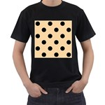 Polka Dots - Black on Sunset Orange Men s T-Shirt (Black)