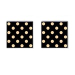 Polka Dots - Sunset Orange on Black Cufflinks (Square)