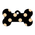Polka Dots - Sunset Orange on Black Dog Tag Bone (One Side)