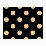 Polka Dots - Sunset Orange on Black Small Glasses Cloth (2 Sides)