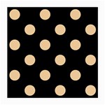 Polka Dots - Sunset Orange on Black Medium Glasses Cloth (2 Sides)