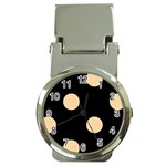 Polka Dots - Sunset Orange on Black Money Clip Watch