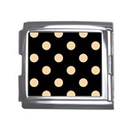 Polka Dots - Sunset Orange on Black Mega Link Italian Charm (18mm)