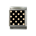 Polka Dots - Sunset Orange on Black Italian Charm (13mm)