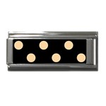 Polka Dots - Sunset Orange on Black Superlink Italian Charm (9mm)