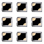 Polka Dots - Sunset Orange on Black Mega Link Italian Charm (9 pack)
