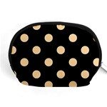 Polka Dots - Sunset Orange on Black Accessory Pouch (Medium)