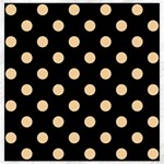 Polka Dots - Sunset Orange on Black Canvas 16  x 16 