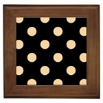 Polka Dots - Sunset Orange on Black Framed Tile