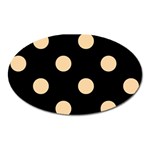Polka Dots - Sunset Orange on Black Magnet (Oval)
