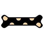 Polka Dots - Sunset Orange on Black Magnet (Dog Bone)