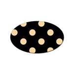 Polka Dots - Sunset Orange on Black Sticker (Oval)