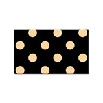 Polka Dots - Sunset Orange on Black Sticker Rectangular (100 pack)