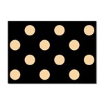 Polka Dots - Sunset Orange on Black Sticker A4 (10 pack)