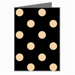 Polka Dots - Sunset Orange on Black Greeting Card