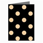 Polka Dots - Sunset Orange on Black Greeting Cards (Pkg of 8)