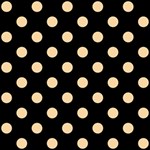 Polka Dots - Sunset Orange on Black ScrapBook Page 12  x 12 