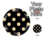 Polka Dots - Sunset Orange on Black Playing Cards 54 (Round)