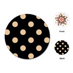 Polka Dots - Sunset Orange on Black Playing Cards (Round)