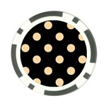 Polka Dots - Sunset Orange on Black Poker Chip Card Guard