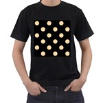 Polka Dots - Sunset Orange on Black Men s T-Shirt (Black)